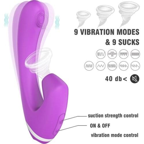 9 Frequency Women G-Spot Vibrator Sucking Massager Stimulation USB Rechargeable Adult Sex Toy High Quality for Couples