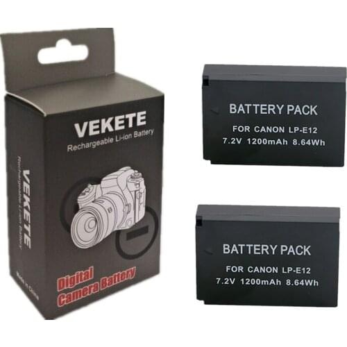 2pcs/lot LP-E12 LPE12 LP E12 Camera Battery r for Canon M 100D Kiss X7 Rebel SL1 EOS M10 EOS M50 DSLR