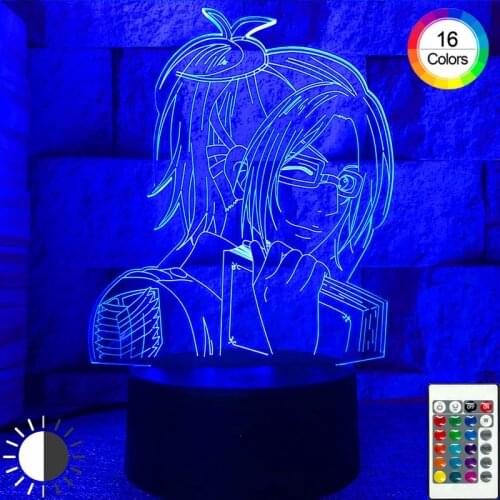 Acrylic Table Lamp Anime Attack on Titan night light bedroom decor anime decor Character night light Cool Kid Child Gift