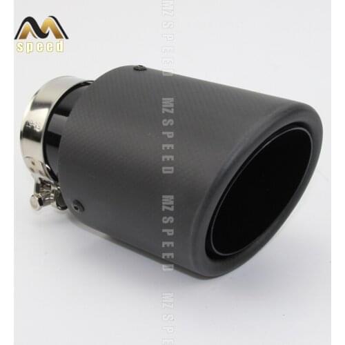 Car accessories exhaust muffler tail-throat universal flanged lusterless carbon fiber black stainless steel for BMW E46 E90