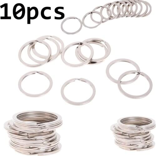 10 Pcs DIY Key Ring Metal Blank Silver Nickel Split Key Ring Keyring 25mm Connectors Stainless Steel Key Chains Accessories