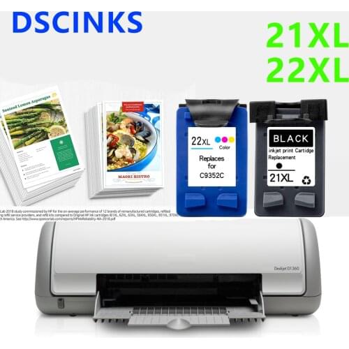 For hp 21XL 22XL Cartridge with Dye ink for HP Deskjet D1311 D1320 D1330 D1341 D1420 D1430 D1445 D1520 D1530 D2330 D2460 F380