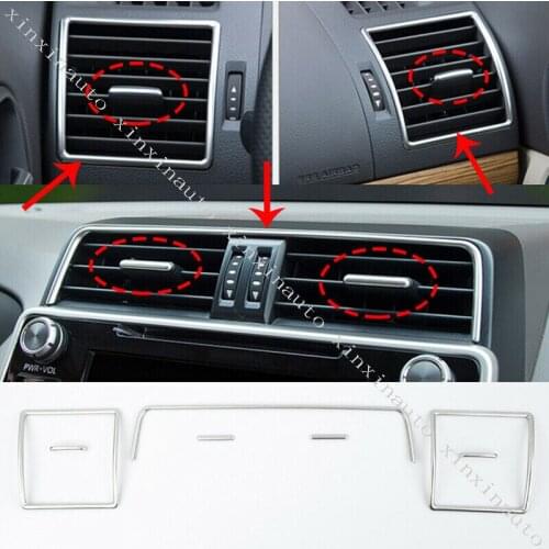 For Toyota Land Cruiser Prado FJ150 2018-2020 stainless steel Air Conditioning Vent Outlet Molding Trim Strip Car accessories