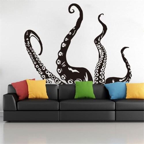 Octopus Sea Monster Pattern PVC Ceramic Tile Decoration Stickers Wall Sticker Wallpaper Living Room Home Decor Accessories