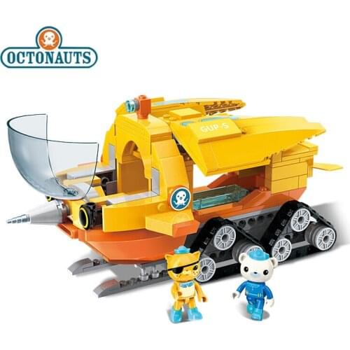 Genuine Octonauts Narwhal Boat Building Block Toys Educational DIY Assembled Ship Small Particles Blocks Bricks Children Toy