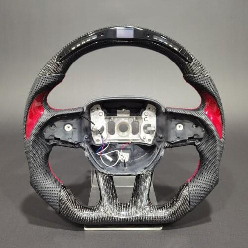 Personalized Carbon Steering Wheel For DODGE Charger/Challenger with LED shift lights +Vehicle information center display option