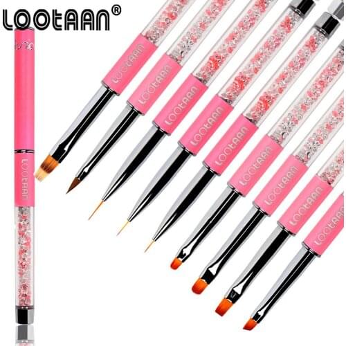 LOOTAAN Gel Brush Nail Brush Liner Painting Arts Cleaning Gel Brushes Nail UV Gel Polish Pen Painting Drawing Pen Manicure Tools