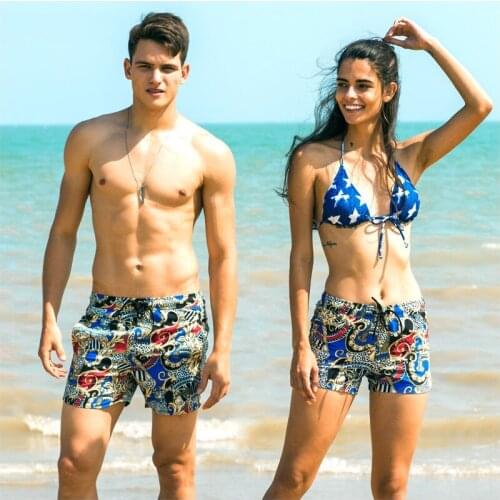 Vogue couples swimwear honeymoon vacation beach leisure shorts briefs women men swimwear sunga sports surfing swim suit shorts