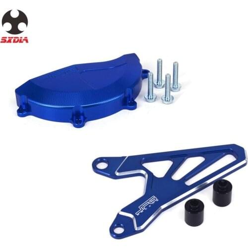 Motorbike CNC Aluminum Sprocket Cover Guard and Engine Case Cover Protector Guard For Yamaha YZF250 WRF250 2014 2015 2016