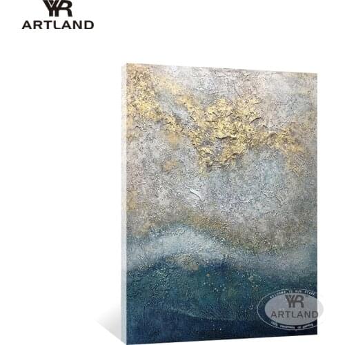 YYR-ARTLAND POP Wall gilding painting Handmade abstract veins canvas oil paintings hanging picture for living room home decor