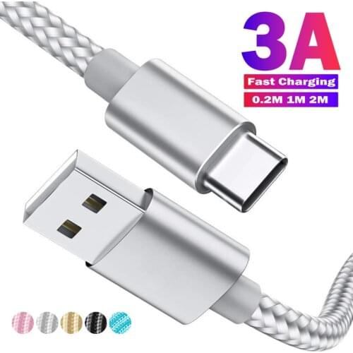 Nylon USB Type C Data Sync Charger Cable For Samsung Galaxy A02 A02s A42 A21s S10E A31 A41 USB Type C Cable Fast Charging Cable