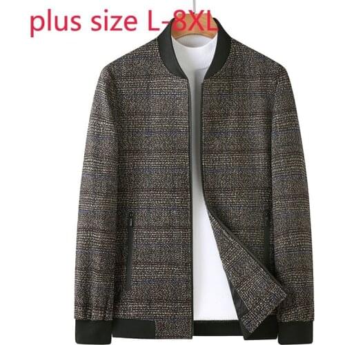 New Arrival Super Large Autumn Winter Men Fashion Casual Baseball Collar Striped Jacket Coat Plus Size L-3XL 4XL 5XL 6XL 7XL 8XL