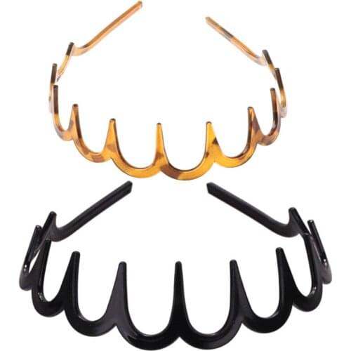 Women Girls Zig-Zag Shark Long Tooth Headband Plastic Resin Non-Slip Wave Comb Hair Hoop Headwear DIY Styling Accessories
