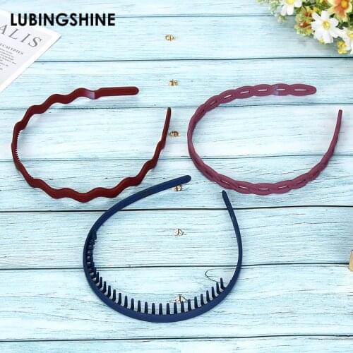Pure Color Resin Hairbands for Women Hair Designer Band Hoops Headband Hair Hoop Bezel with Teeth Hair Accessories for Women