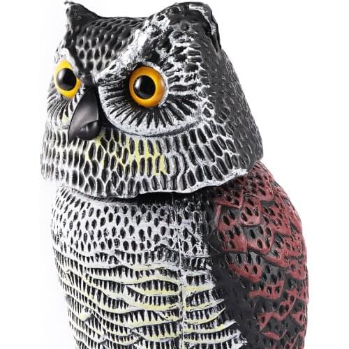 360° Rotating Head Owl Hunting Decoy Protection Repellent Bird Pest Control Scarecrow Garden Yard Decoration Outdoor Bird Scarer