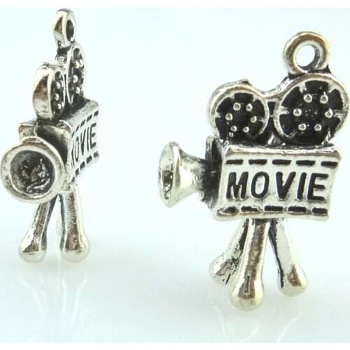 5pcs Antique Silver 26*16*5mm Movie Vidicon Charms Pendant For Jewelry Making Bracelet Vintage Accessories