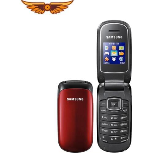 Samsung E1150 Original Unlocked E1151 GSM 1.43 Inches 800mAh Mini-SIM Multi-color Used Old Flip Mobile Phone