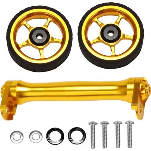 Folding Bike Widen Easy Wheel&Telescopic Rod Extension Bar for Brompton Rear Cargo Rack Easywheel Telescopic Rod