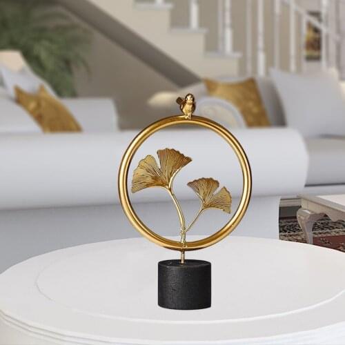 Modern Ginkgo Leaf Figure Sculpture Decorative Leaves Figurine Statue Collectible Art Piece Ornament, Home Office Decor