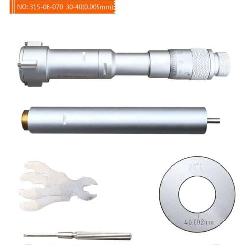 Three-points inside micrometers 6-12mm graduation 0.001mm over 12mm graduation 0.005mm packed with ring gauge and extension rod