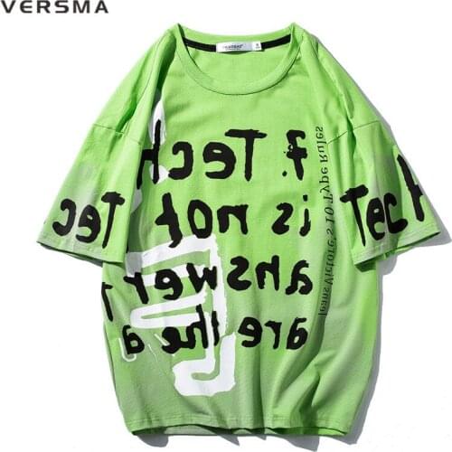 VERSMA Korean Kpop Teenage Boys Girls Clothes Short Sleeve Tops Tees Summer Casual Graffiti Print Youth T-shirt Men Dropshipping