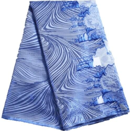 Zhenguiru High Quality Gilded African Lace Fabric Flowers French Lace Fabric Tulle Nigerian Fabric For Wedding Party Dress A2275