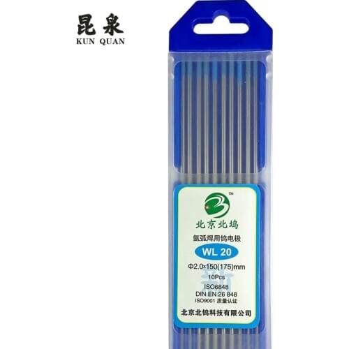 Factory sell directly tungsten electrode WL20 for tig welding sky blue head 10pcs/package