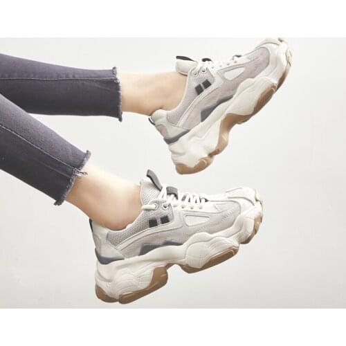 Women Casual Chunky Shoes Sneakers Luxury Women Designer Basket Femme Scarpe Donna Tenis Vulcanized Shoes 2019 Fashion U13-21