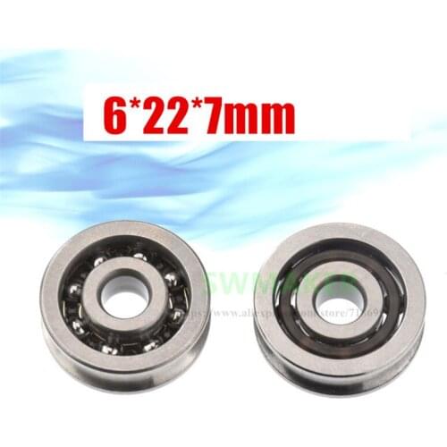 1pcs 6*22*7mm U groove bearing wheel, metal wheel, high speed no lid smooth slide, 5mm wire rope over line lifting wheel