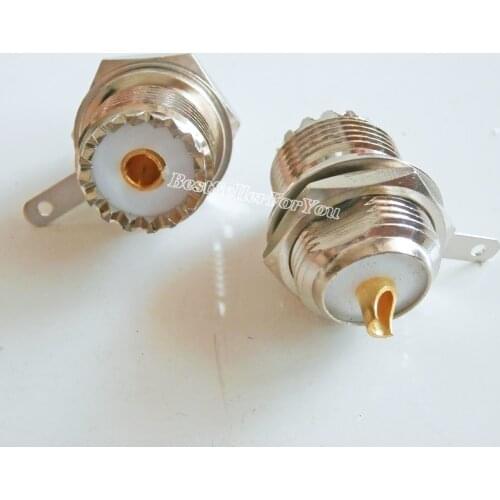 1Pcs Connector UHF Female SO239 Jack nut Bulkhead cup Solder Panel Mount Straight