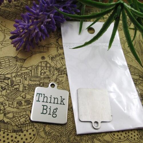20pcs--"Think Big"stainless steel charms 5 styles for choosing DIY Charms for necklace bracelets