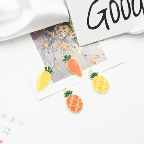 10pcs/pack Radish Pineapple Charms Metal Pendant Earring DIY Fashion Zinc Alloy Charms for Jewelry Making