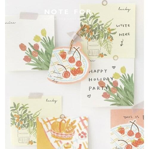 100Sheets/pack Kawaii Cute Flower Tulip Memo Pad Pocket Stationery Agenda Planner School Office Supplies Bullet Journal n757