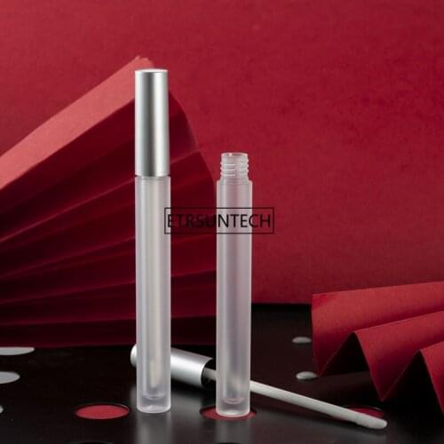 100pcs 2.5ml Empty Lipgloss Bottle DIY Lip Gloss Container Frosted Refillable Bottles Empty Lip Gloss Tube With Silver Cap F3855