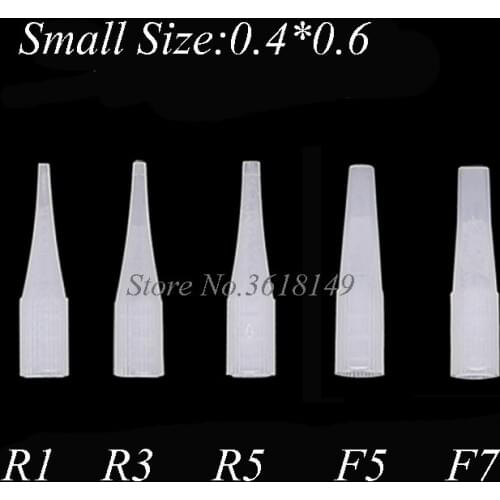 1R 3R 5R F5 F7 Tattoo Needle Tips Disposable Plastic Needles Cap Permanent Makeup Eyebrow Lips Machine Giant Sun Small Size