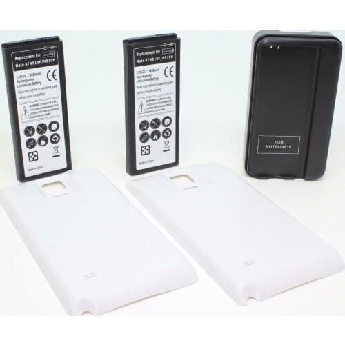 2x 6800mAh EB-BN910BBE Extended Battery+3 Optional Color Case+Charger For Samsung Galaxy Note IV 4 Note4 N910F/H/S/U/L/A/P
