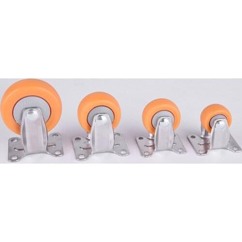 4Pcs/Set Swivel Furniture Caster 1.5 inch Heavy Duty 120kg Orange Swivel Castor Wheels Trolley Ultra Quiet Nylon Castor Wheels