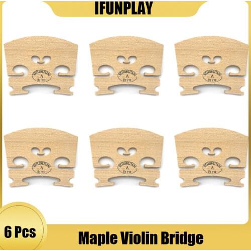 6Pcs Violin Bridges Fiddle Old Flamed Maple Wood for 1/8 1/4 1/2 3/4 4/4 Violin Violino Bridge Parts Accessories Wholesale