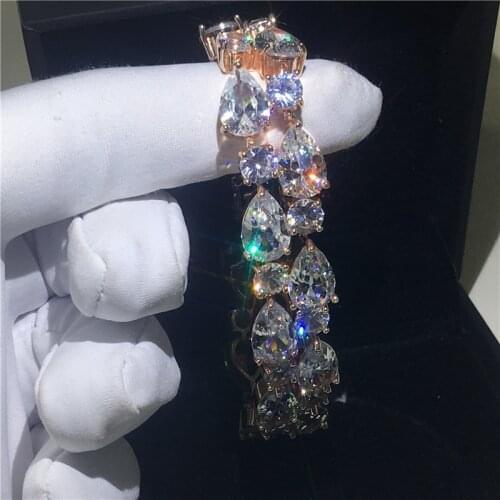 Mona Lisa bracelet Water Drop 5A cubic zirconia Rose Gold Filled Engagement wedding bracelets for women wedding accessaries