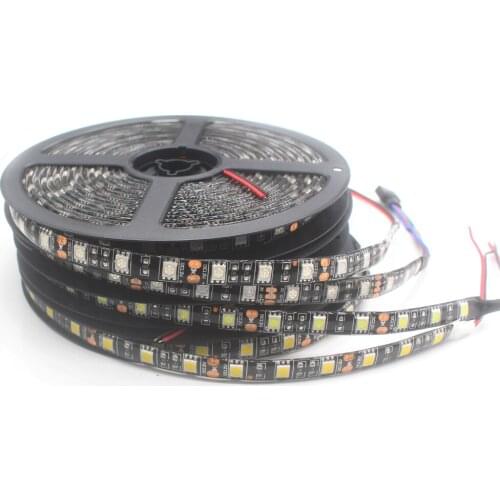 Black 5M Dimmable 5050 rgb led Strip,DC12V 60LEDs/m LED Light Strip SMD5050 Ribbon Decoration LED rgb strip 5m/lot