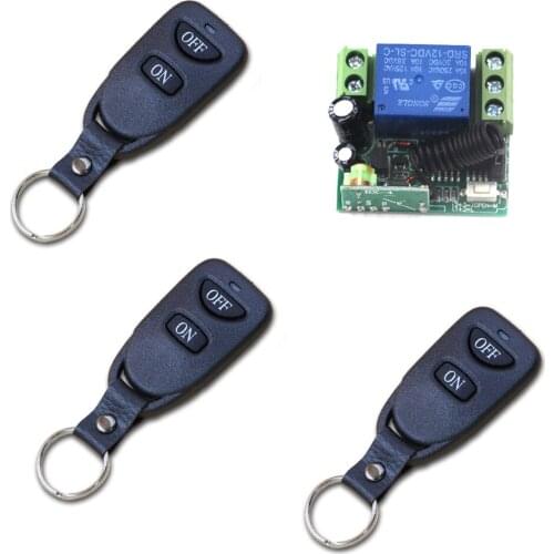 DC 12V Wireless Remote Control Switch Radio Light Switch 10A Relay Output 1CH 1 CH Mini Receiver & 3 Transmitter Fixed Code