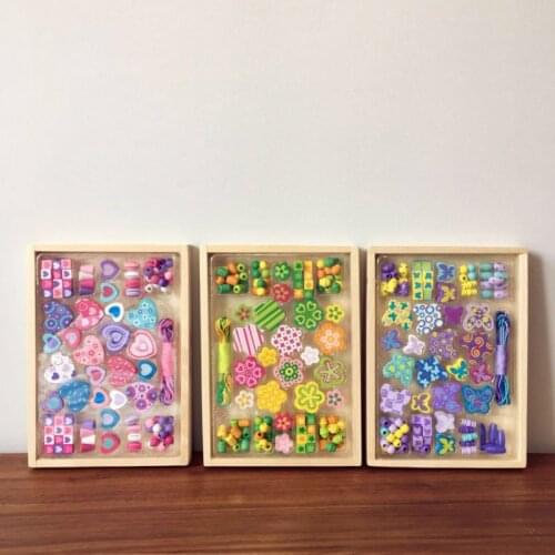 Girls wooden Beads Toys Hawaii style childrens Montessori Method Learning Early Education Intelligence DIY wooden gift toys