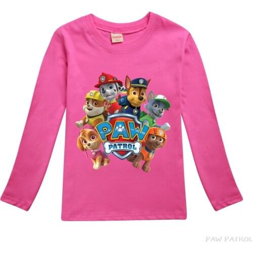PAW PATROL Game Cartoon T-Shirt Childrens Clothing Teenage Boy Long Sleeve Top Baby Girl T-Shirt