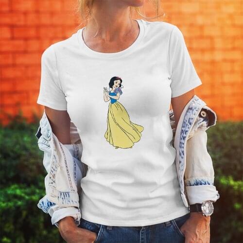 Snow White Princess Kawaii Dropship Women T-shirts Summer New Products Trend Disney Color T Shirts Female Fashion Short Sleeve