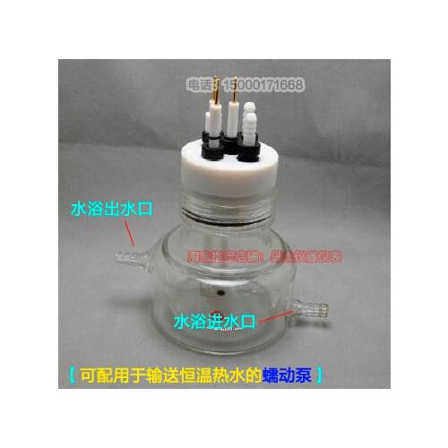Water bath temperature control sealed electrolytic cell straight type five electrolytic cell sealed double layer water bath elec