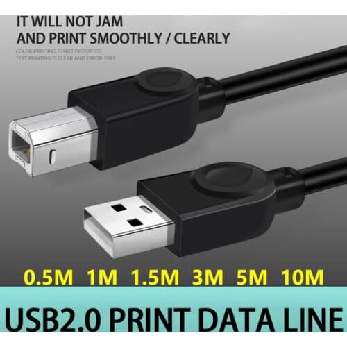 0.5m/1m/1.5m/3m/5m/10m USB Printer Cable High Speed A To B Male To Male USB Printer Cable Data Sync For 3D Label Printer