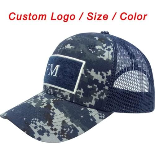 Camo cap army hat camouflage color tennis sport football baseball beach sun headwear custom logo snap mesh back trucker hat
