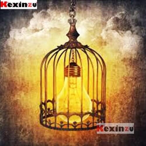 Kexinzu Full Diamond Embroidery Diy 5D Diamond Painting Cross Stitch -Yellow lantern- Full Drill Home Room Decor k46425