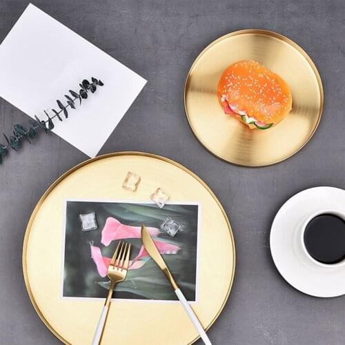 MLGB Round Storage Tray Bathroom Space Saving Stainless Steel Kitchen Gold Organizer Exquisite Desktop Decorative Display