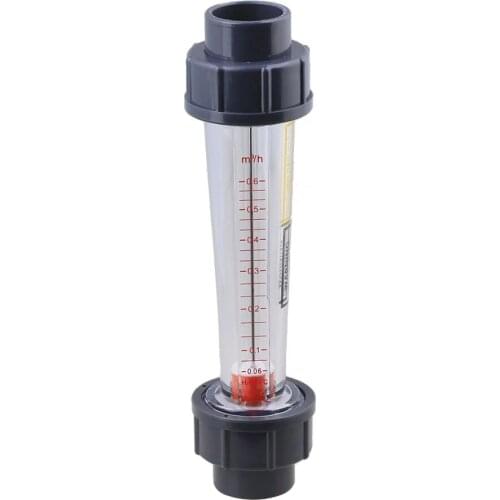 LZS-25 60-600L/H Plastic Tube Liquid Water Rotameter Flow Meter 39MM Dia